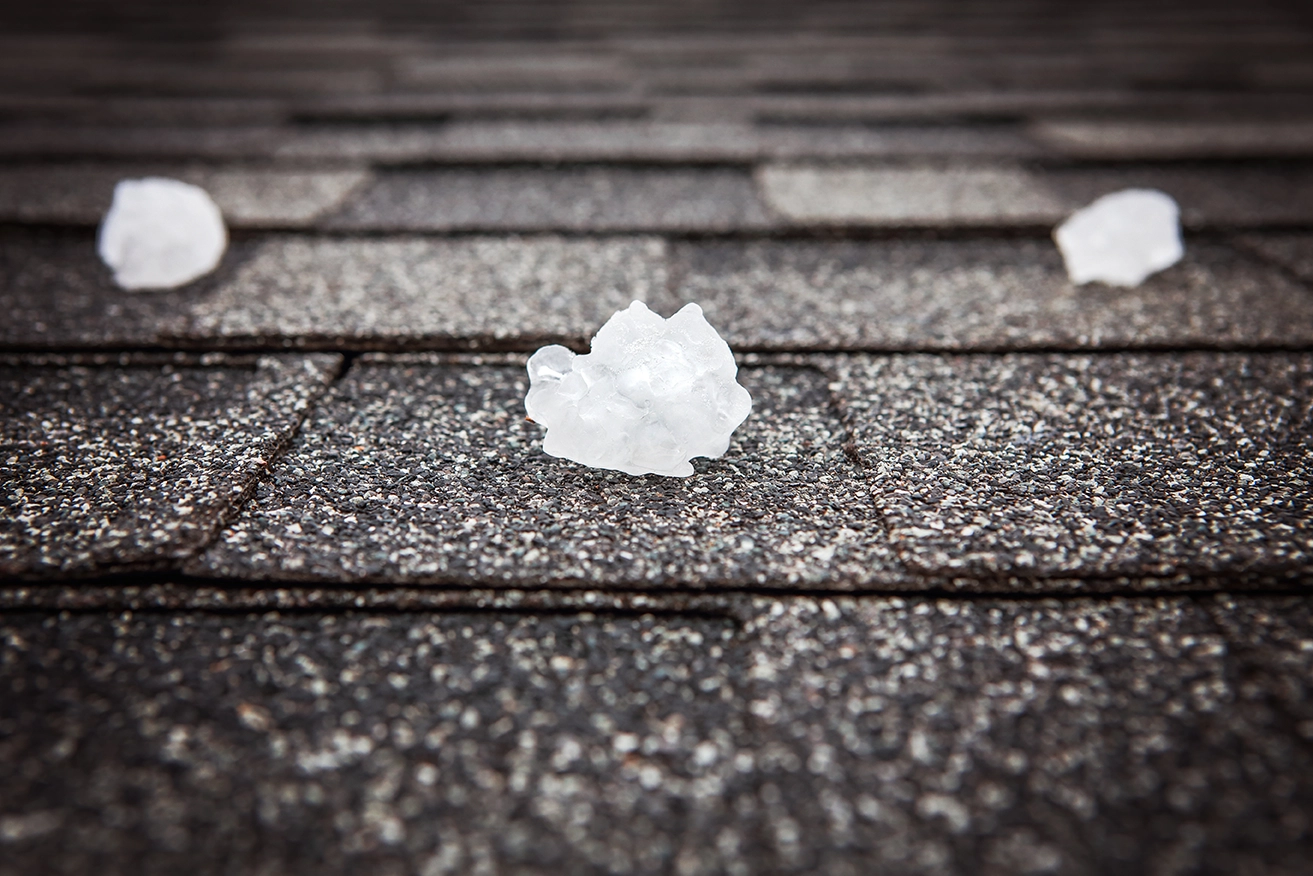 hail on roof